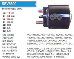 Втягуюче реле стартера MOTORHERZ SSV390WA MOTORHERZ