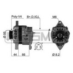 Генератор MITSUBISHI A001T03191 MITSUBISHI