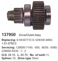 Бендикс стартера Krauf SDN6950