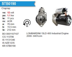 Стартер LOMBARDINI 58402440 LOMBARDINI