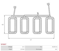 Статор стартера AS SF0007