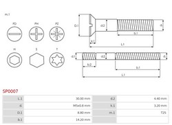 Болт стартера AS SP0007